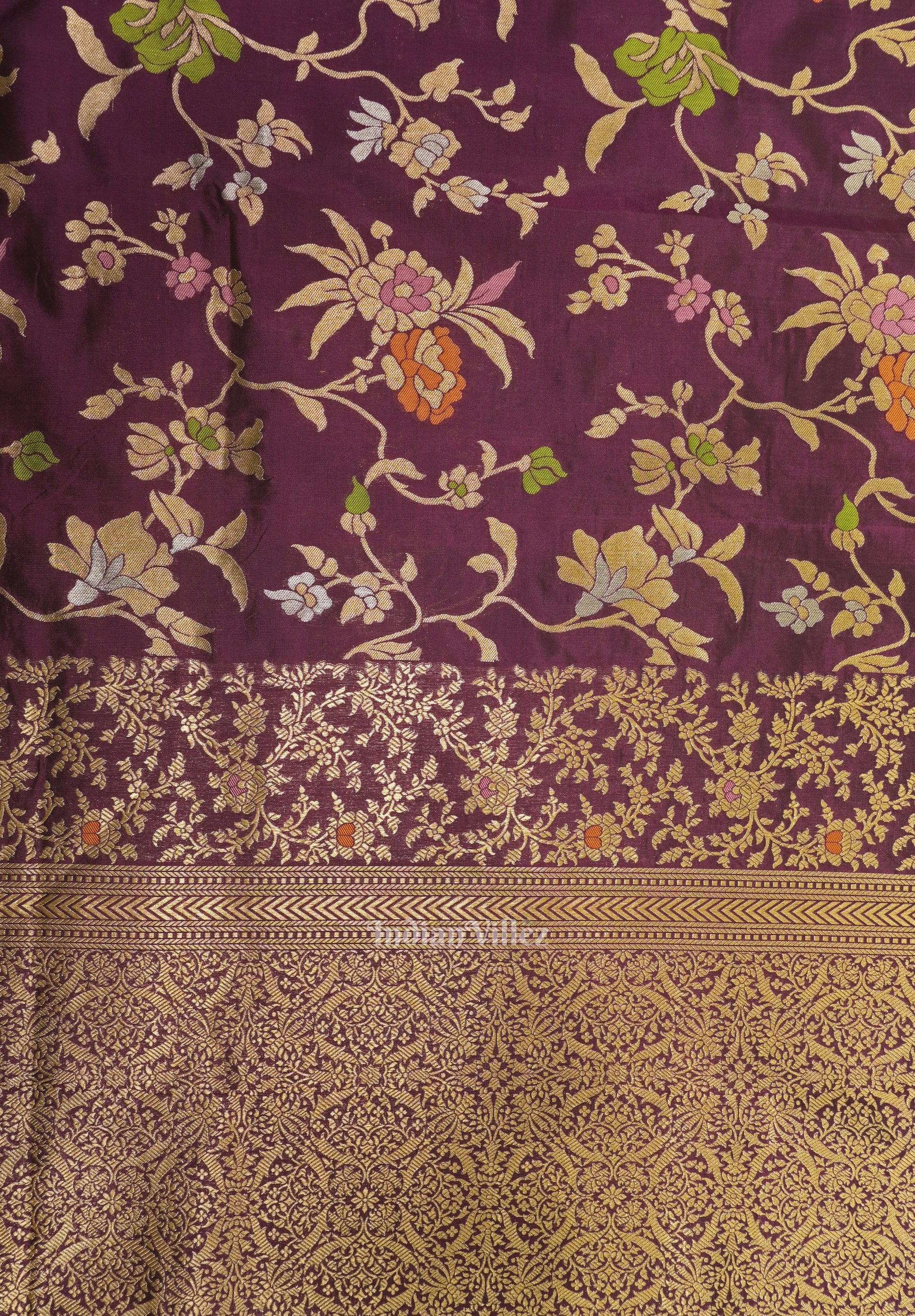 Purple Meenakari Banarasi Katan Silk Saree