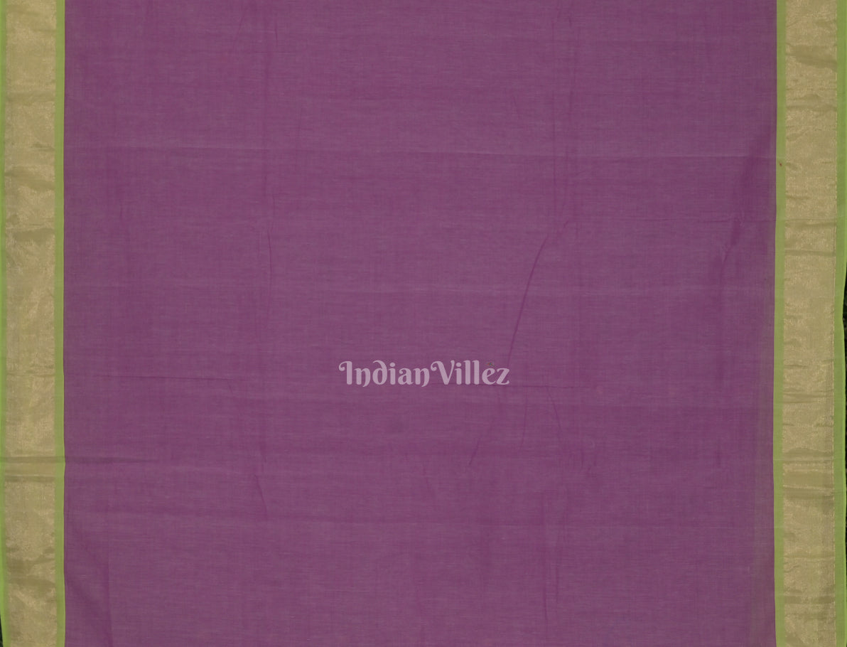 Lavendar Butta Design Cotton Paithani Saree