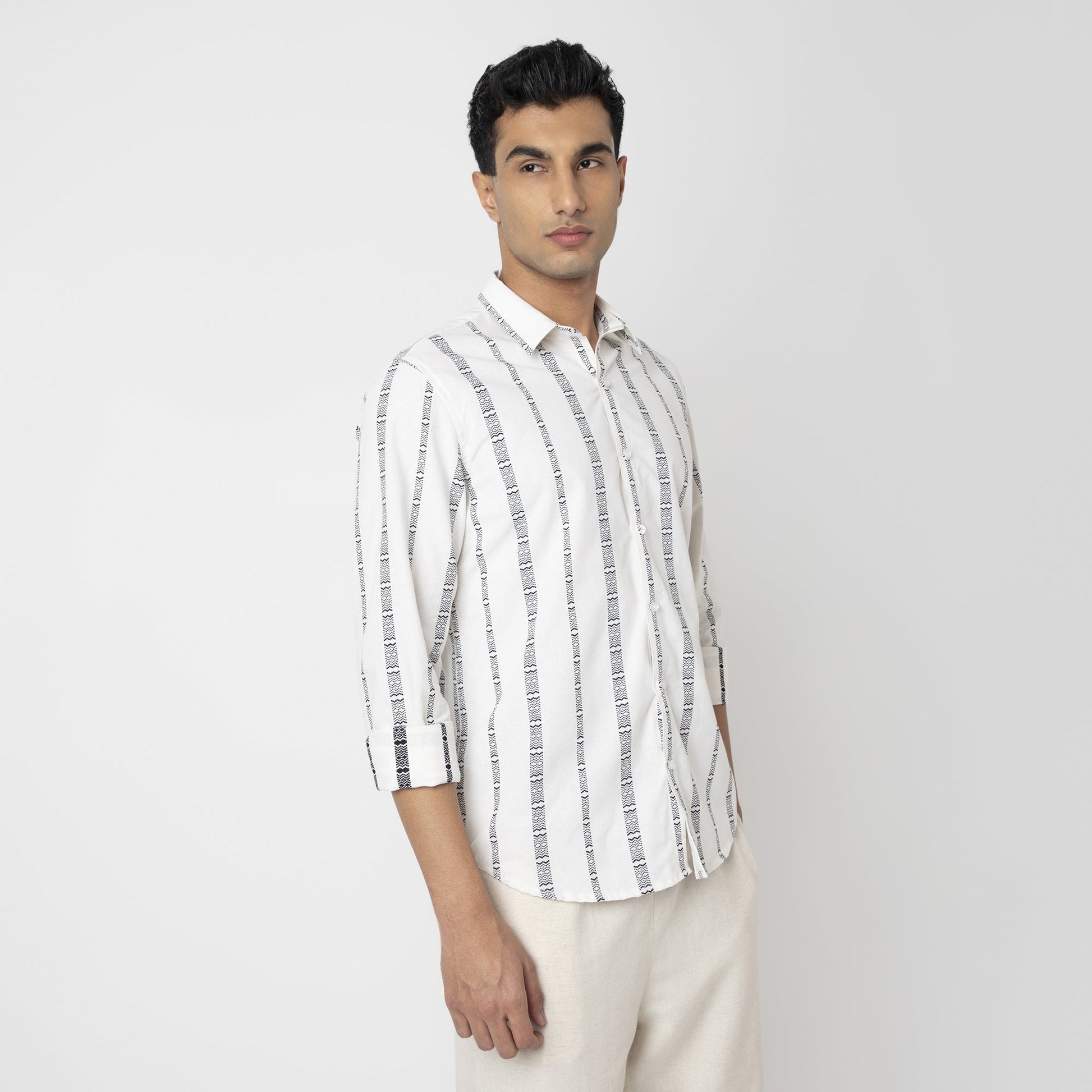 Striped Cotton Casual Shirt