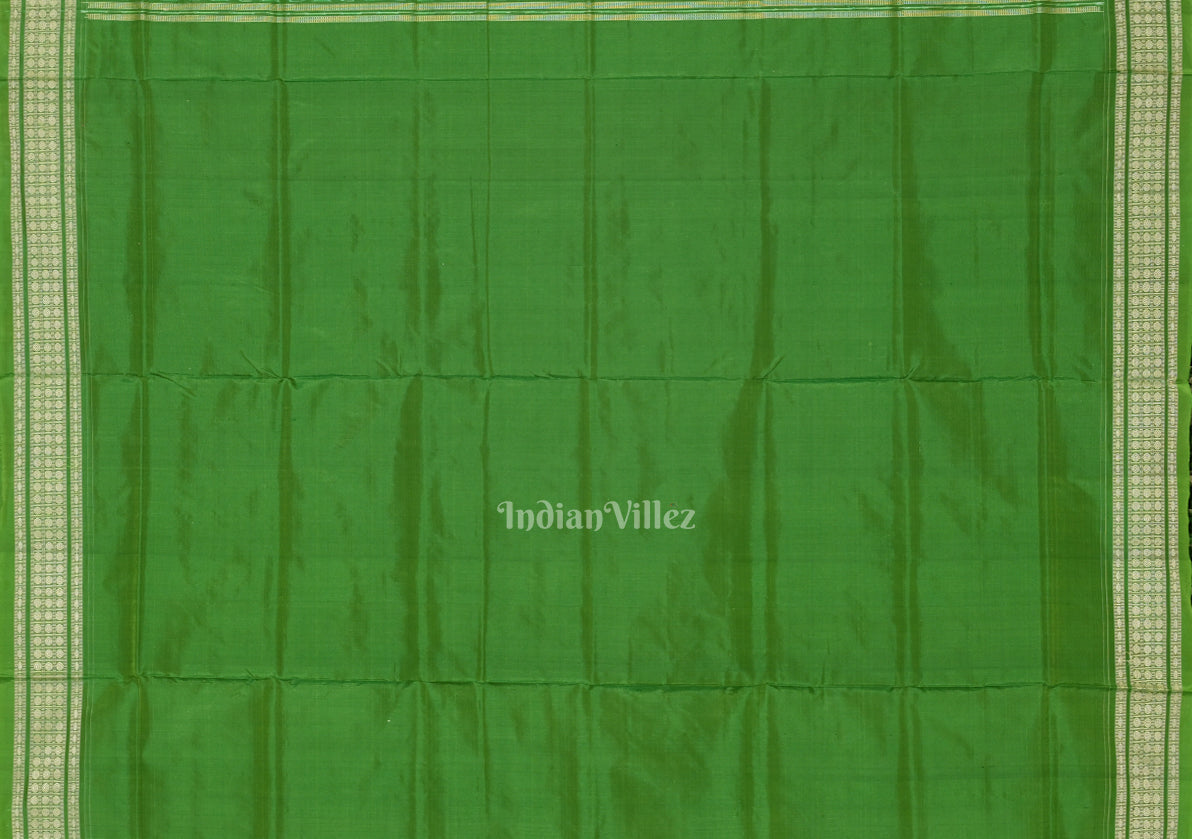 Dark Green Boita Theme Sambalpuri Silk Saree
