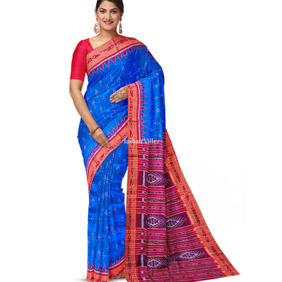 Royal Blue Mayur Chandrika Khandua Silk Saree