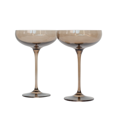 Estelle Colored Champagne Coupe Stemware - Set of 2 {Gray Smoke}