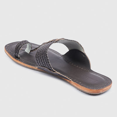 Brown Handstitched Leather Kolhapuri Men Slipper