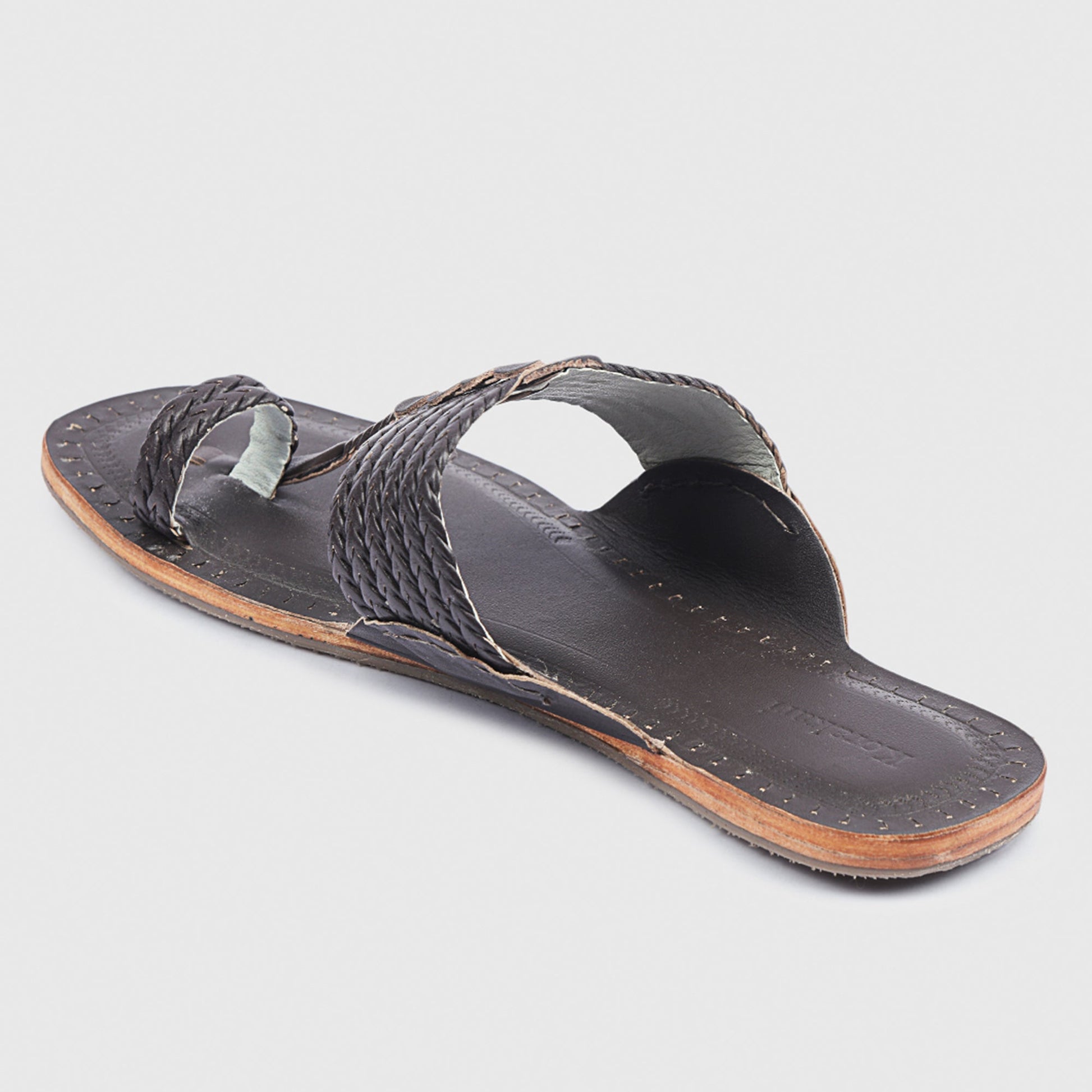 Brown Handstitched Leather Kolhapuri Men Slipper