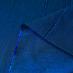 Blue - Elegant Slub Silk Plain Fabric 04