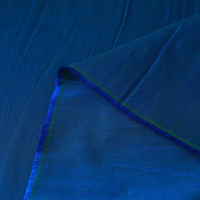 Blue - Elegant Slub Silk Plain Fabric 04