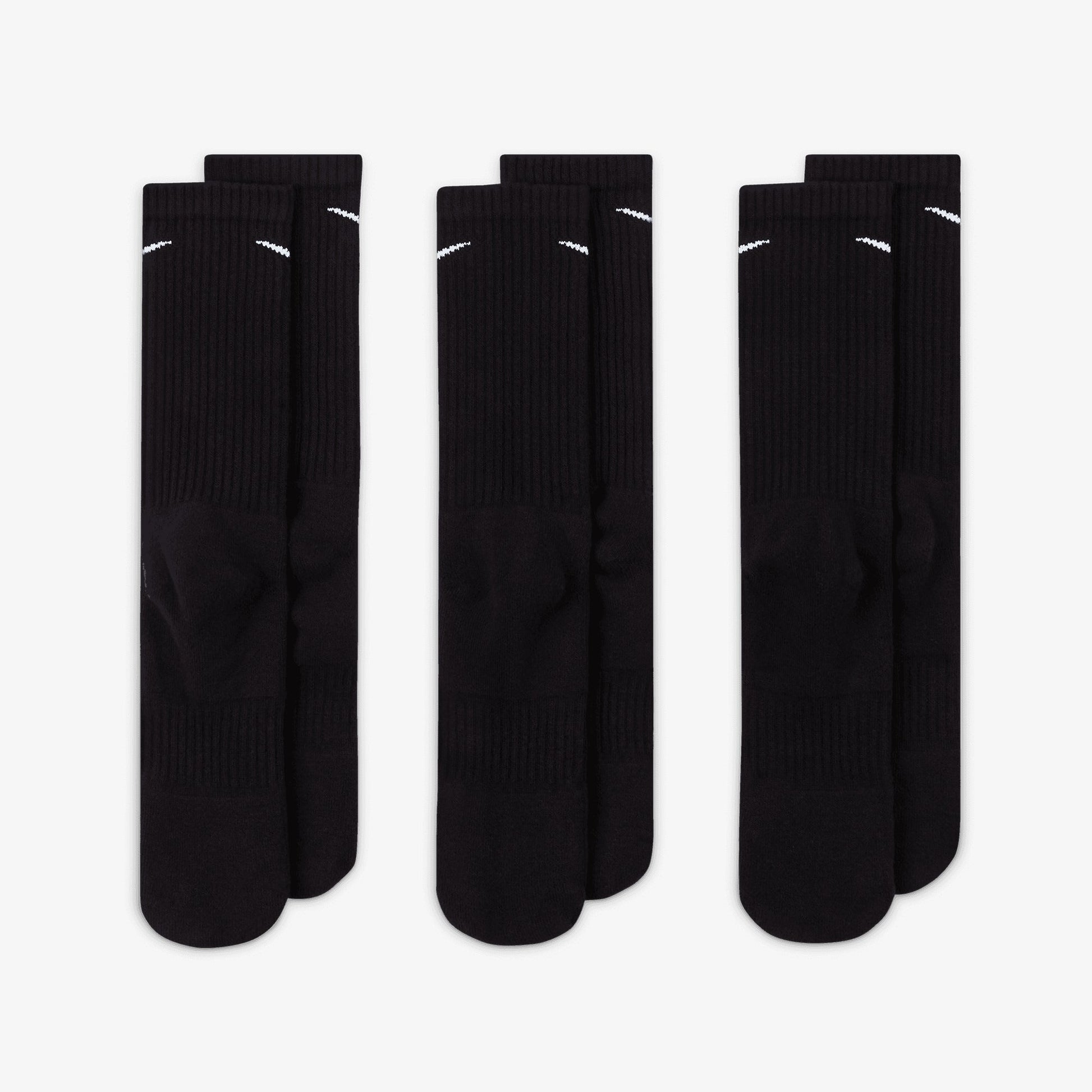NIKE | EVERYDAY CUSHIONED TRAINING CREW SOCKS { BLACK/WHITE