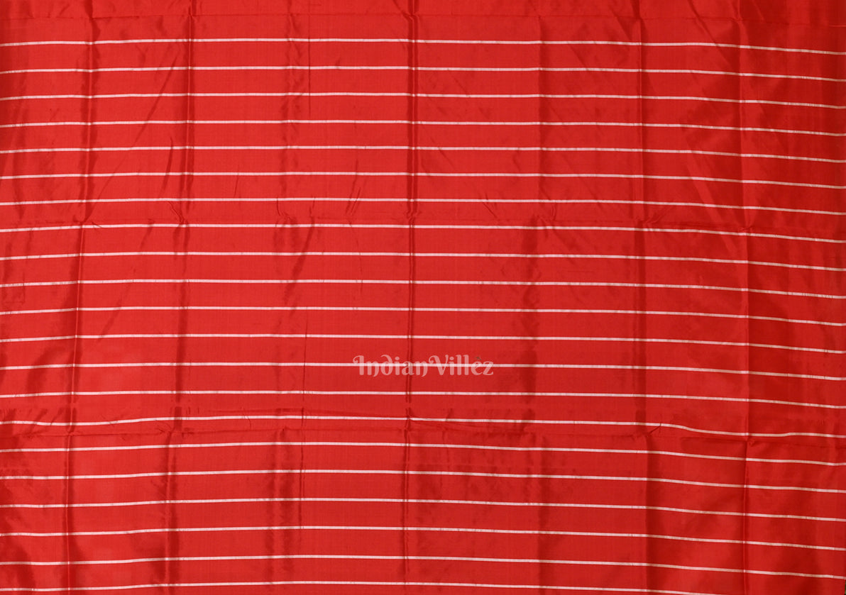 Black Red Pasapali Border Sambalpuri Ikat Silk Saree