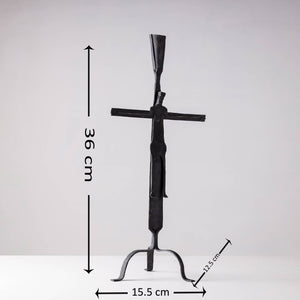 Bastar Tribal Wrought Iron Esu Candle Stand