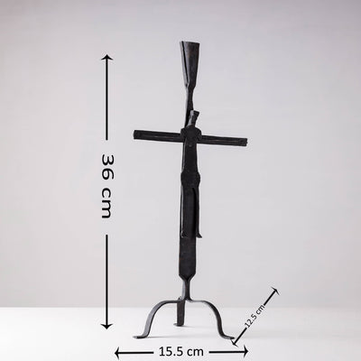 Bastar Tribal Wrought Iron Esu Candle Stand