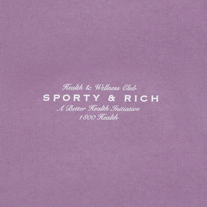 SPORTY & RICH | HEALTH INITIATIVE CROPPED HOODIE { SOFT LAVENDER/WHITE