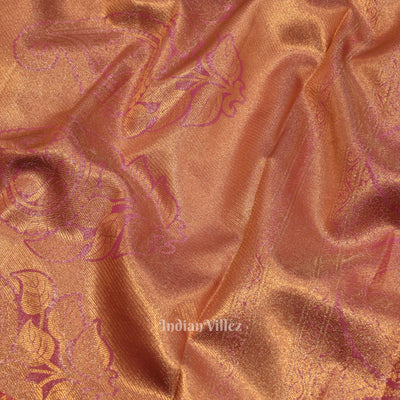 Mint Green With Pink Pure Kanjivaram Tissue Silk Saree