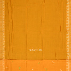 Mehendi Green Yellow Tribal Design  Sambalpuri Cotton Dress set with Dupatta