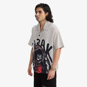 F A R A K | CHOLI KE PEECHE SHIRT  { GREY/GREY