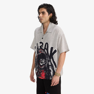 F A R A K | CHOLI KE PEECHE SHIRT  { GREY/GREY