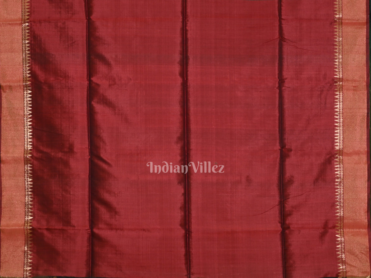 Green Maroon Pure Bishnupuri Silk Saree