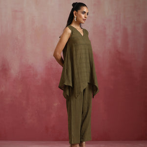 trueBrowns Olive Cotton Dobby Co-ord set