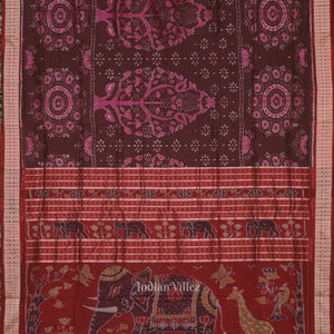 Coffee Tree Motif Odisha Ikat Sambalpuri Silk Saree