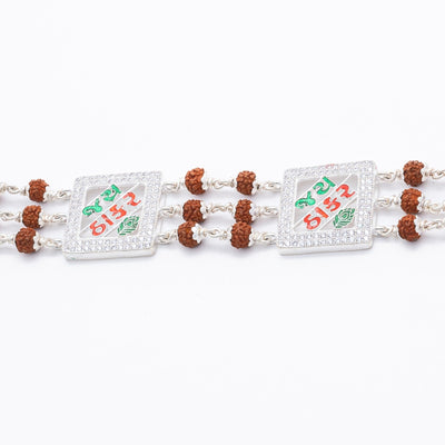 Rudraksha Silver Two Jay Thakar Brooch Bracelet