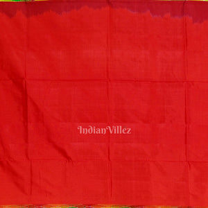 Exclusive Red Green Pochampally Ikat Handloom Silk Saree