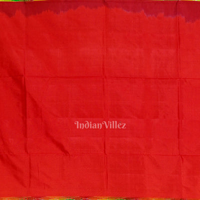 Exclusive Red Green Pochampally Ikat Handloom Silk Saree