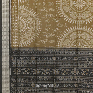 Trtout Grey Odisha Ikat Sambalpuri Silk Saree