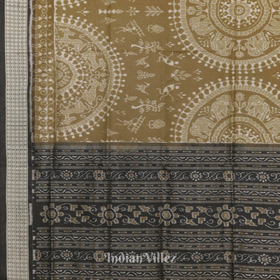 Trtout Grey Odisha Ikat Sambalpuri Silk Saree