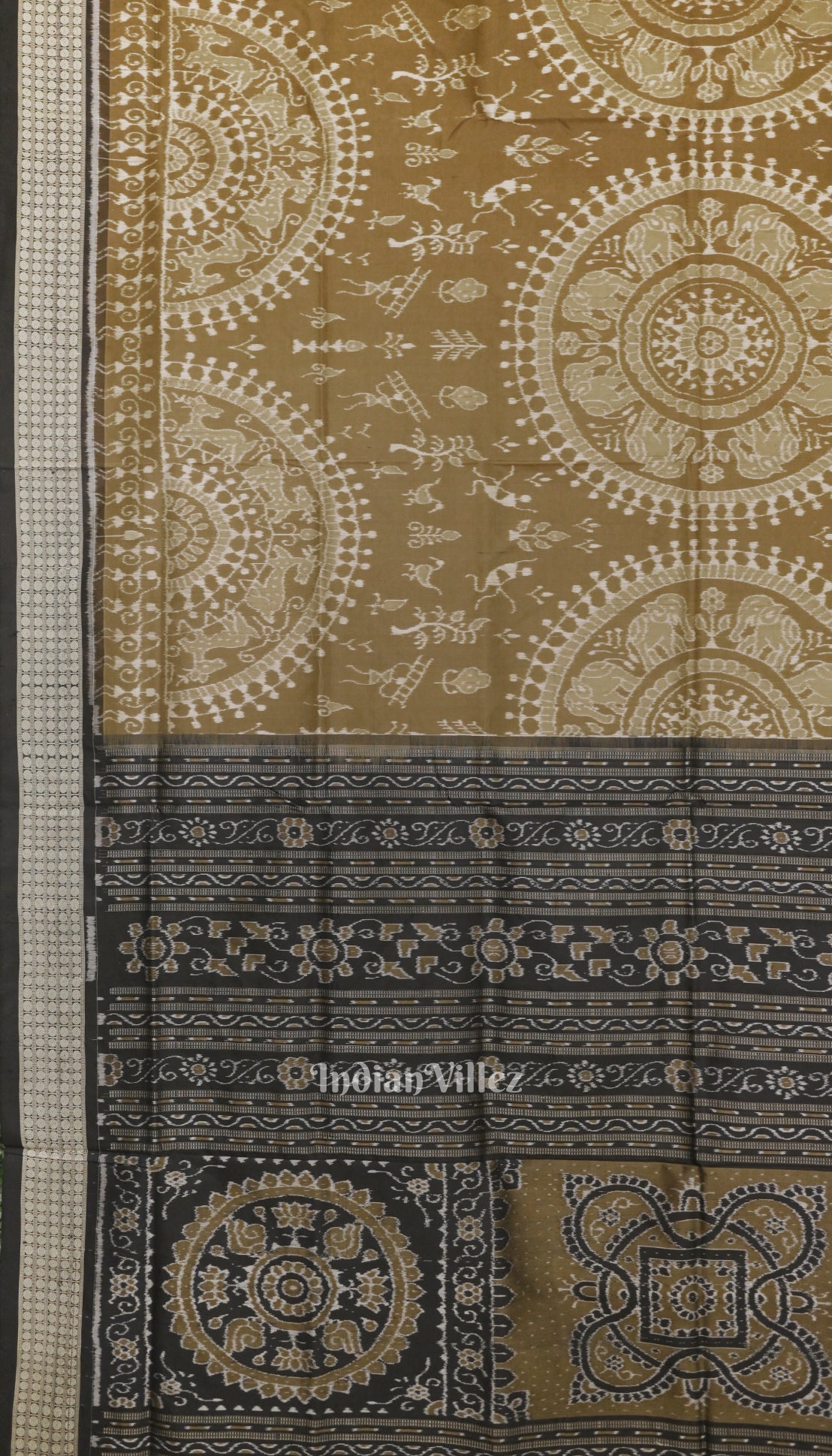 Trtout Grey Odisha Ikat Sambalpuri Silk Saree