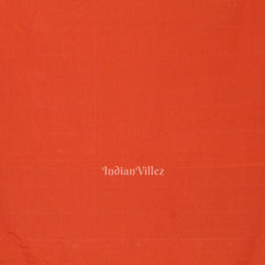 Orange Butta Design Cotton Paithani Saree