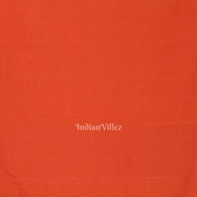 Orange Butta Design Cotton Paithani Saree