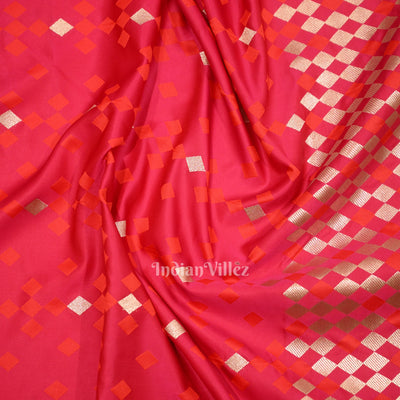 Exclusive Bridal Rani Pink Mashru Satin Silk Banarasi Saree