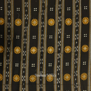Black yellow Sambalpuri Bomkai Cotton Dress set with Dupatta