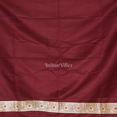 Pure Maroon Meenakari Pure Mashru Satin Silk Banarasi Saree