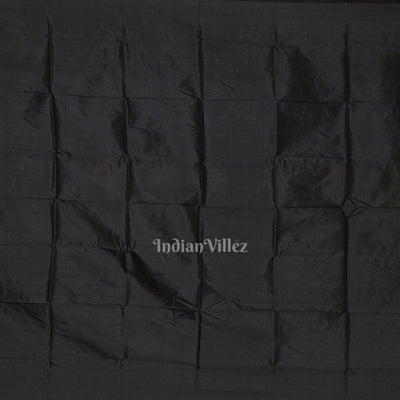 Black Odisha Ikat Contemporary Designer Saree with Marriage Pallu