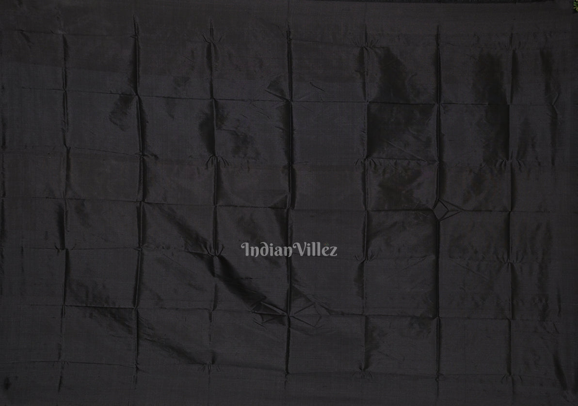 Black Odisha Ikat Contemporary Designer Saree with Marriage Pallu