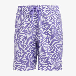 Adidas Originals | REKIVE ALLOVER PRINT SHORTS  { WHITE/PURPLE RUSH