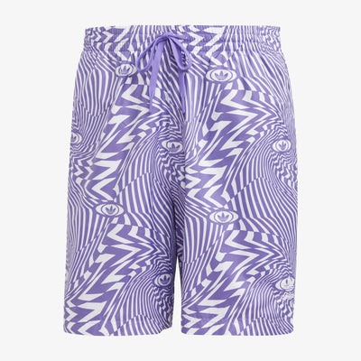 Adidas Originals | REKIVE ALLOVER PRINT SHORTS  { WHITE/PURPLE RUSH