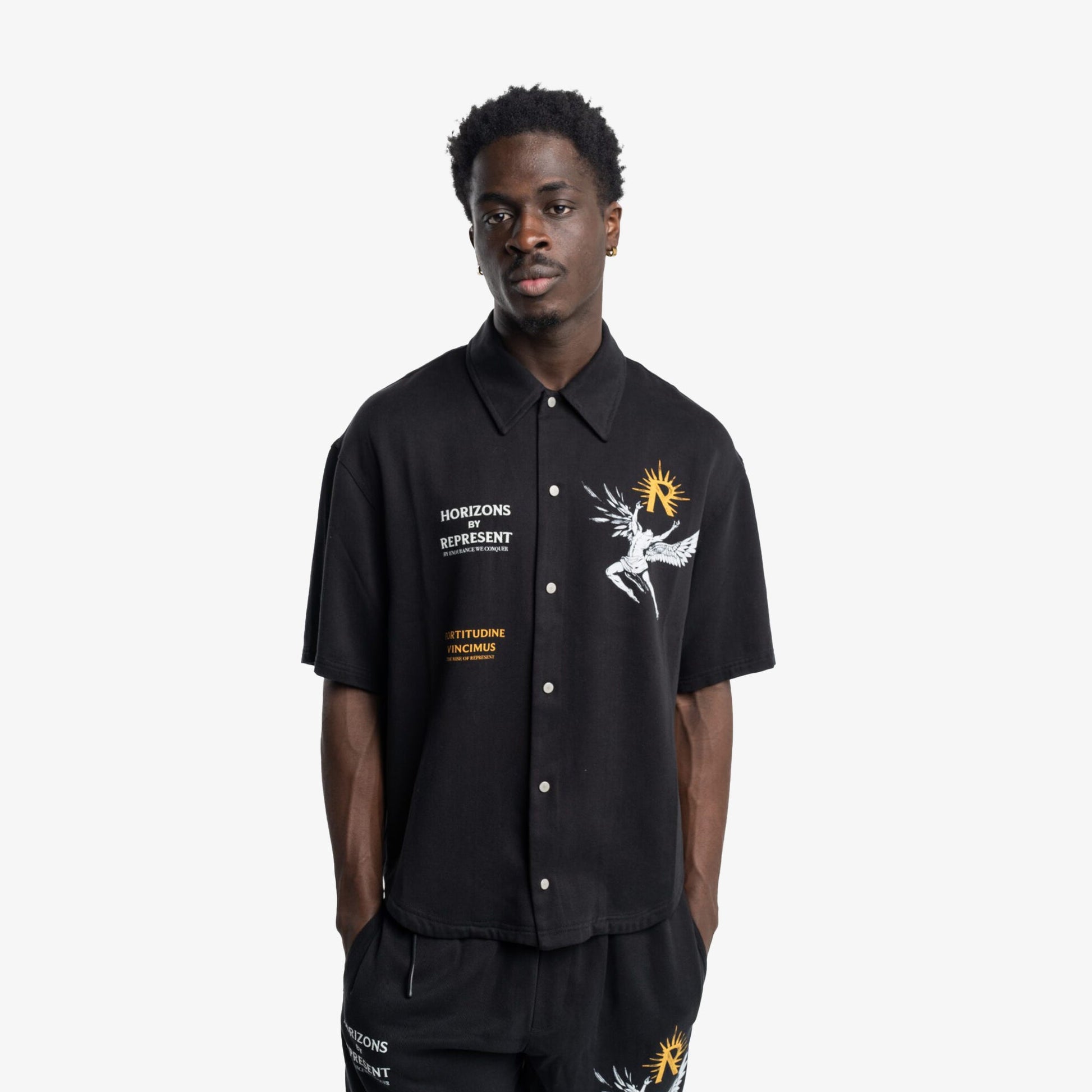 REPRESENT | ICARUS SHORT SLEEVE SHIRT { BLACK