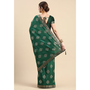 green-floral-foil-printed-vichitra-silk-saree
