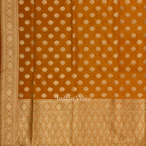 Orange Soft Pure Mashru Satin Silk Banarasi Saree
