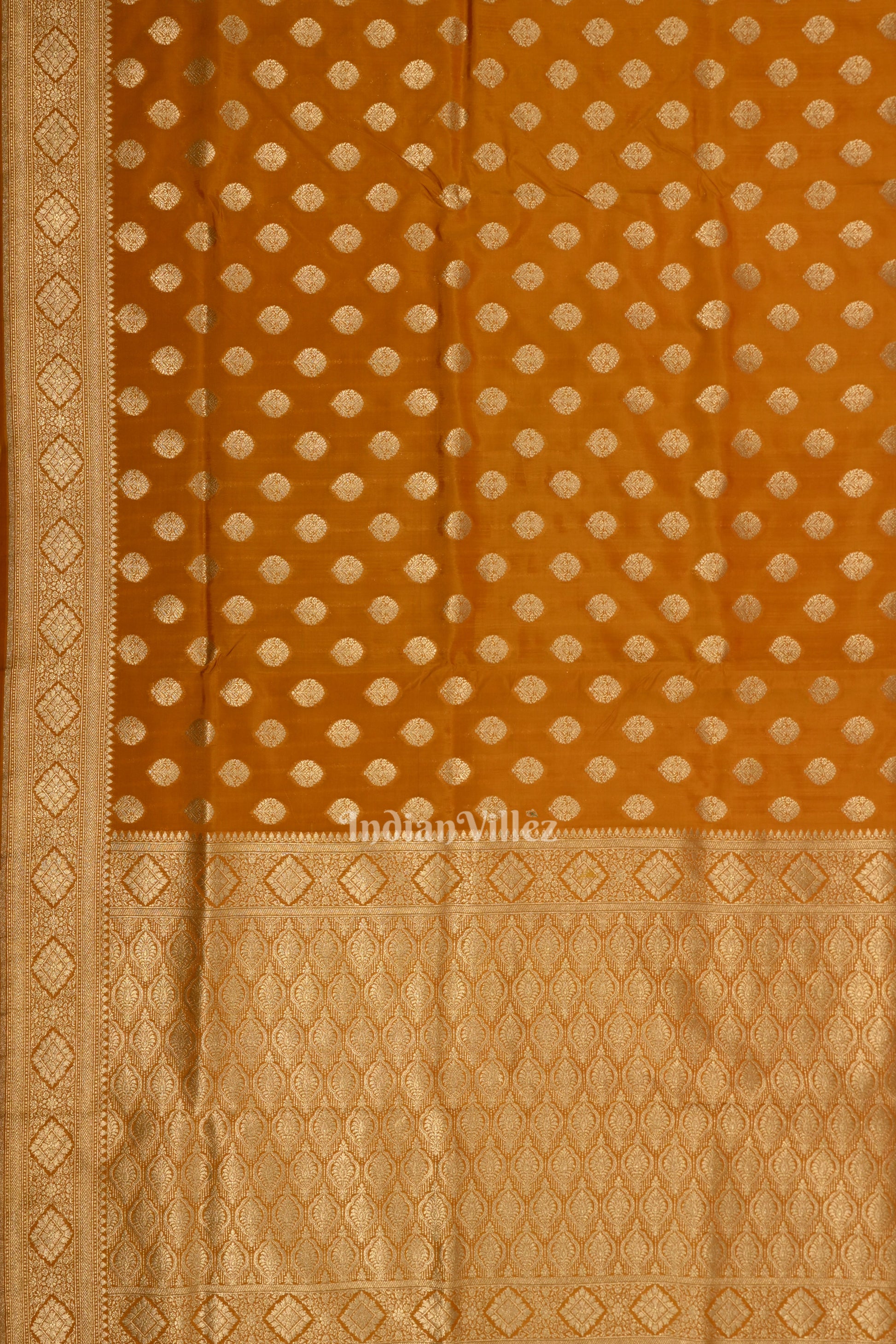 Orange Soft Pure Mashru Satin Silk Banarasi Saree