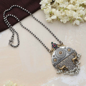 trueBrowns Silver Gold Tone Pendant Chain
