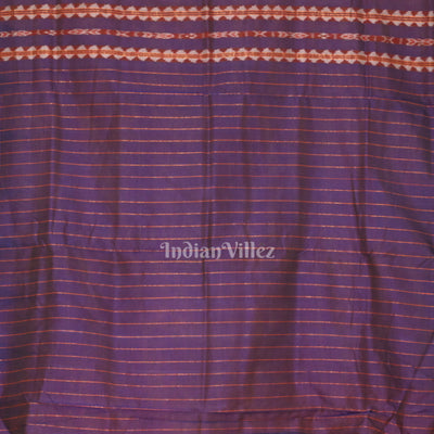 Orange Blue Phoda Kumbha Sambalpuri Cotton Tissue Saree