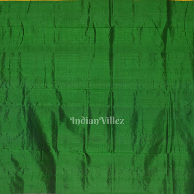 White Green Kathiphera Khandua Silk Saree with Odissi Dancer Pallu