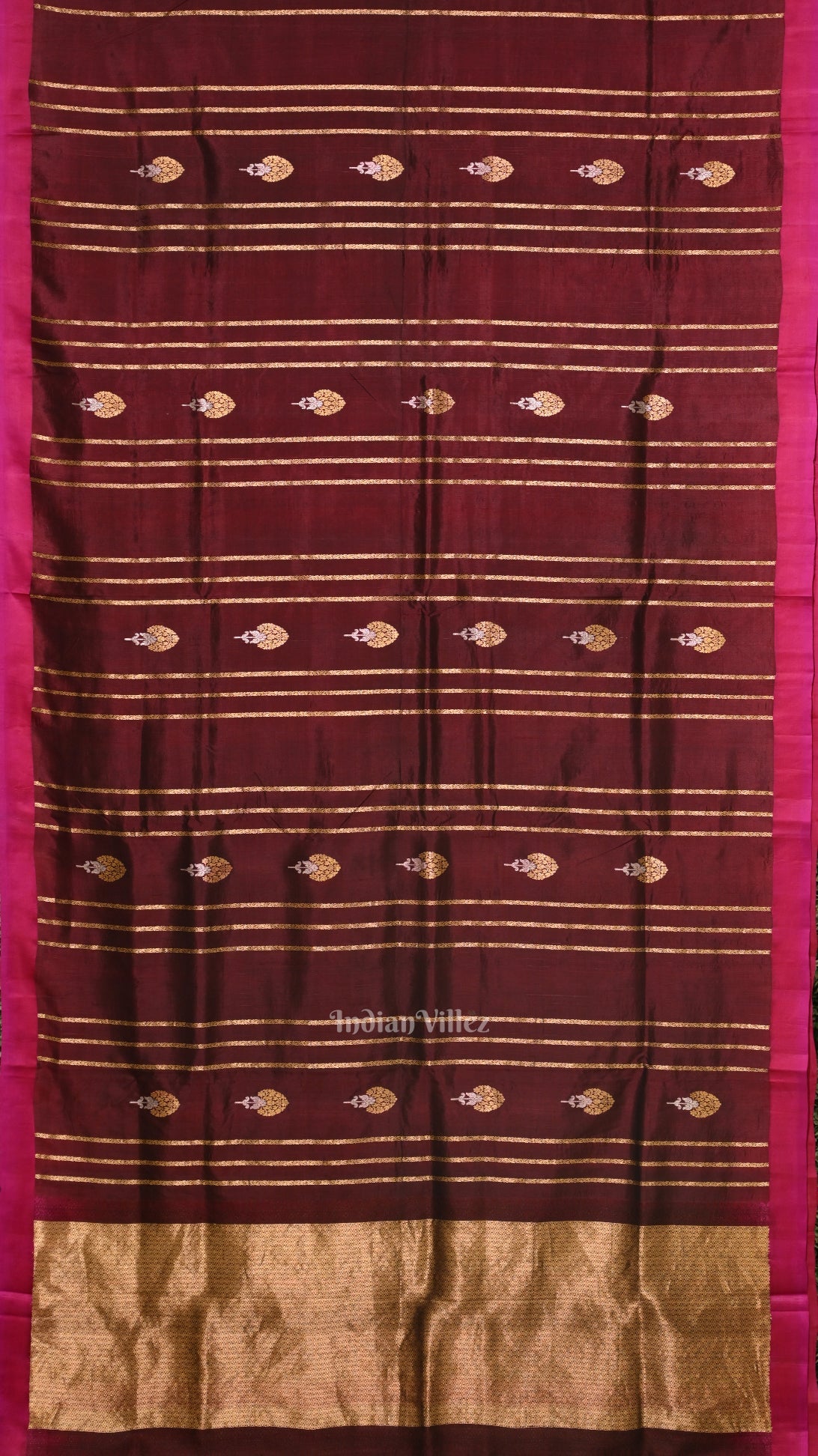 Coffee Rani Pink Banarasi Katan Silk Saree
