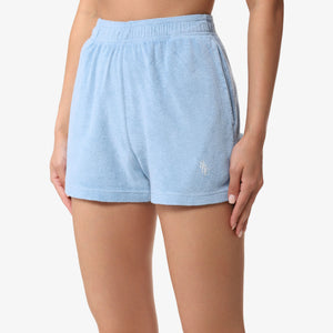 SPORTY & RICH | SRC TERRY SHORTS { SKY BLUE/WHITE