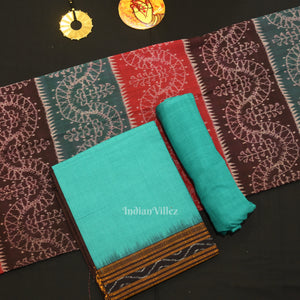 Multi Color  Odisha Ikat Sambalpuri Dress Set & Dupatta