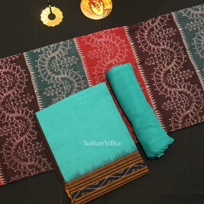 Multi Color  Odisha Ikat Sambalpuri Dress Set & Dupatta