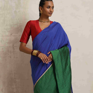 trueBrowns Blue Silk Ready To Wear Saree