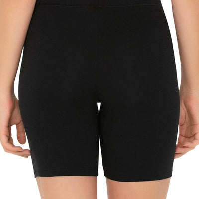Smooth Mid-thigh Cotton Shortie Liner (Pack of 2) - Black-White